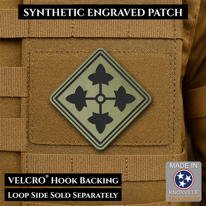 Army 4th Infantry Division Morale Patch, 3x3" | Made in USA | VELCRO® Brand Hook Backing