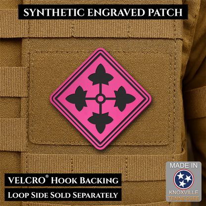 Army 4th Infantry Division Morale Patch, 3x3" | Made in USA | VELCRO® Brand Hook Backing