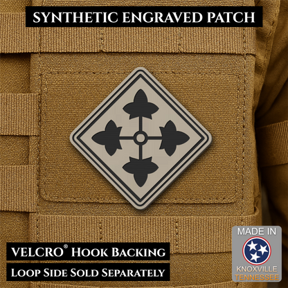 Army 4th Infantry Division Morale Patch, 3x3" | Made in USA | VELCRO® Brand Hook Backing