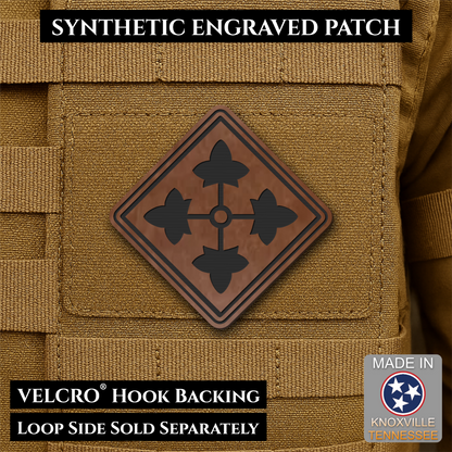 Army 4th Infantry Division Morale Patch, 3x3" | Made in USA | VELCRO® Brand Hook Backing