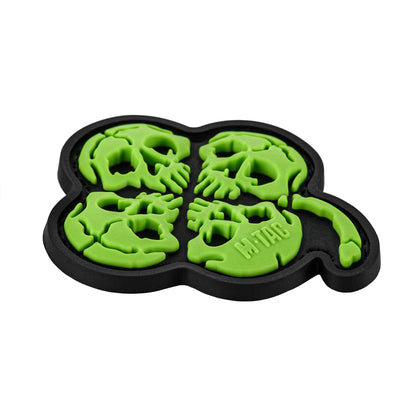 Lucky Skull Shamrock PVC Morale Patch – M-Tac Tactical Hook & Loop Clover Patch for Backpack, Plate Carrier & EDC Gear