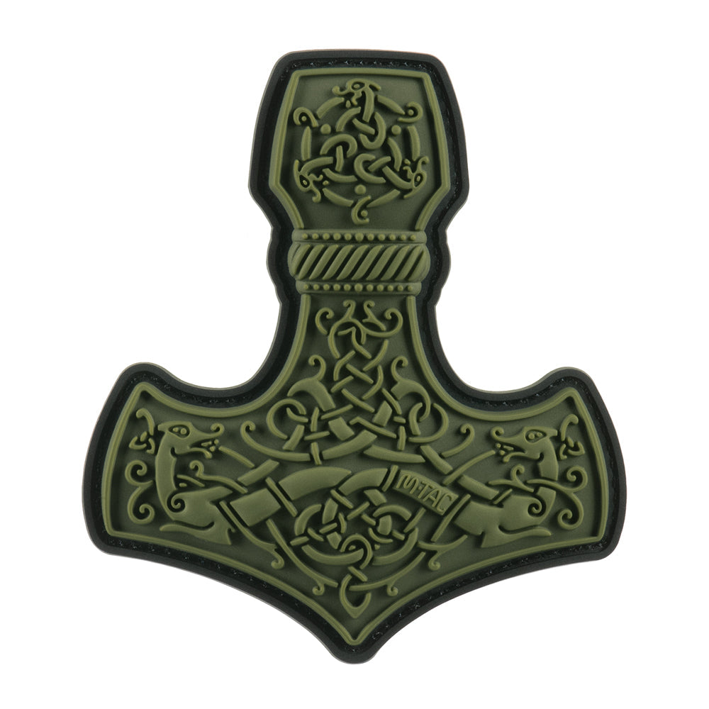 Mjölnir Thor's Hammer PVC Morale Patch – M-Tac Tactical Viking Hook & Loop Patch for Backpack, Plate Carrier & EDC