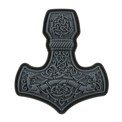 Mjölnir Thor's Hammer PVC Morale Patch – M-Tac Tactical Viking Hook & Loop Patch for Backpack, Plate Carrier & EDC
