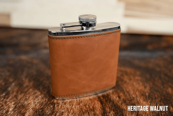 6oz. Hip Flasks: Heritage Collection Premium Leatherette® for Bourbon, Whiskey & Spirits Lovers