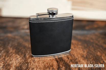 6oz. Hip Flasks: Heritage Collection Premium Leatherette® for Bourbon, Whiskey & Spirits Lovers