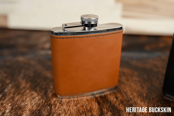 6oz. Hip Flasks: Heritage Collection Premium Leatherette® for Bourbon, Whiskey & Spirits Lovers