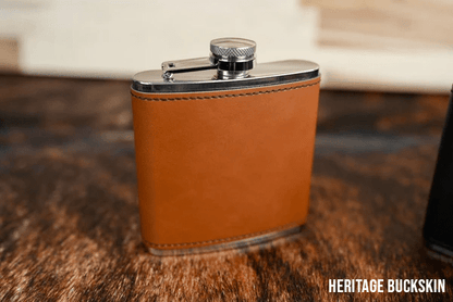 6oz. Hip Flasks: Heritage Collection Premium Leatherette® for Bourbon, Whiskey & Spirits Lovers
