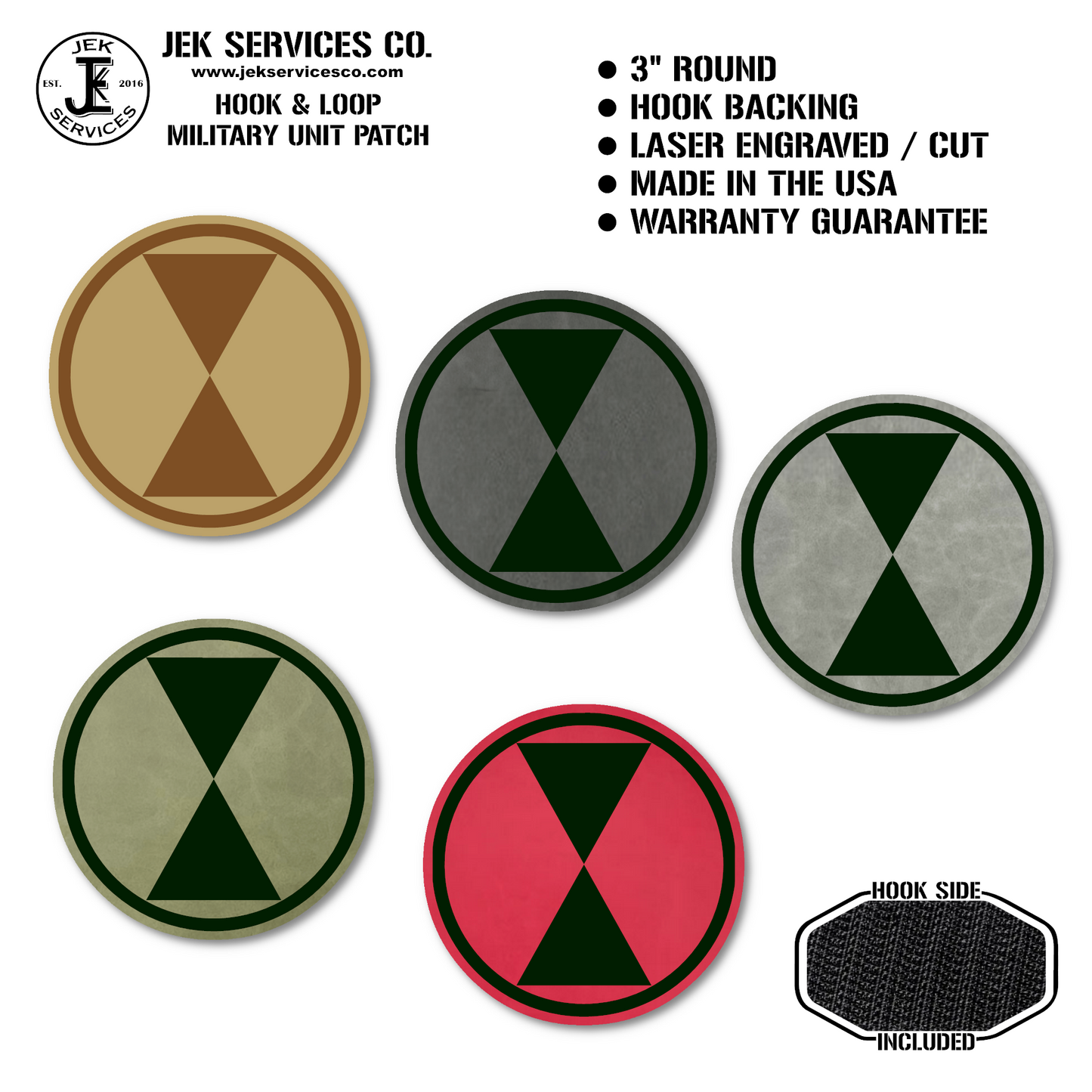 7th Infantry Division Engraved Morale Patch – 3” Hook & Loop Tactical Patch | Made in USA