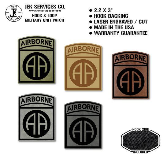 82nd Airborne Division Engraved Morale Patch – 2.2" x 3” Hook & Loop Tactical Patch | Made in USA