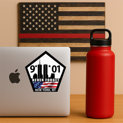 9/11 Never Forget Sticker, Pentagon & WTC Twin Towers