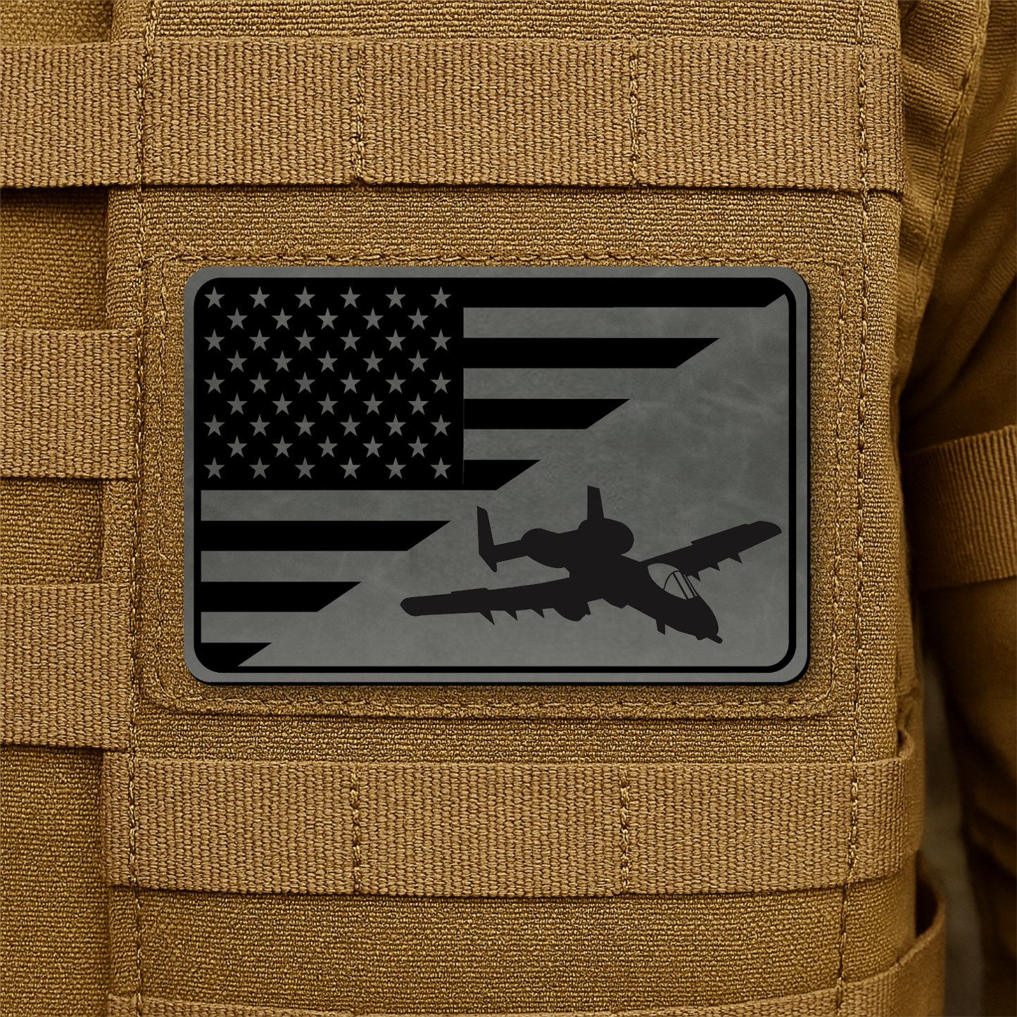 A10 Thunderbolt II Flag Tactical Engraved Morale Patch 2"x3" Hook & Loop | Made in USA