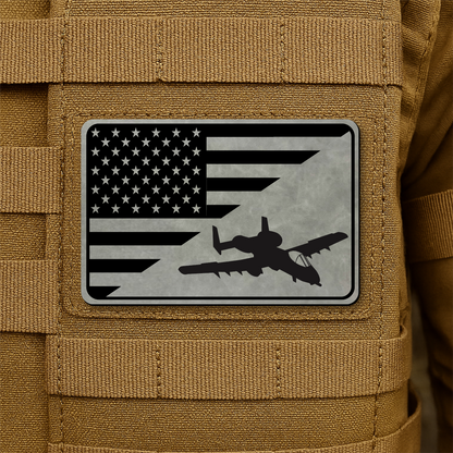 A10 Thunderbolt II Flag Tactical Engraved Morale Patch 2"x3" Hook & Loop | Made in USA