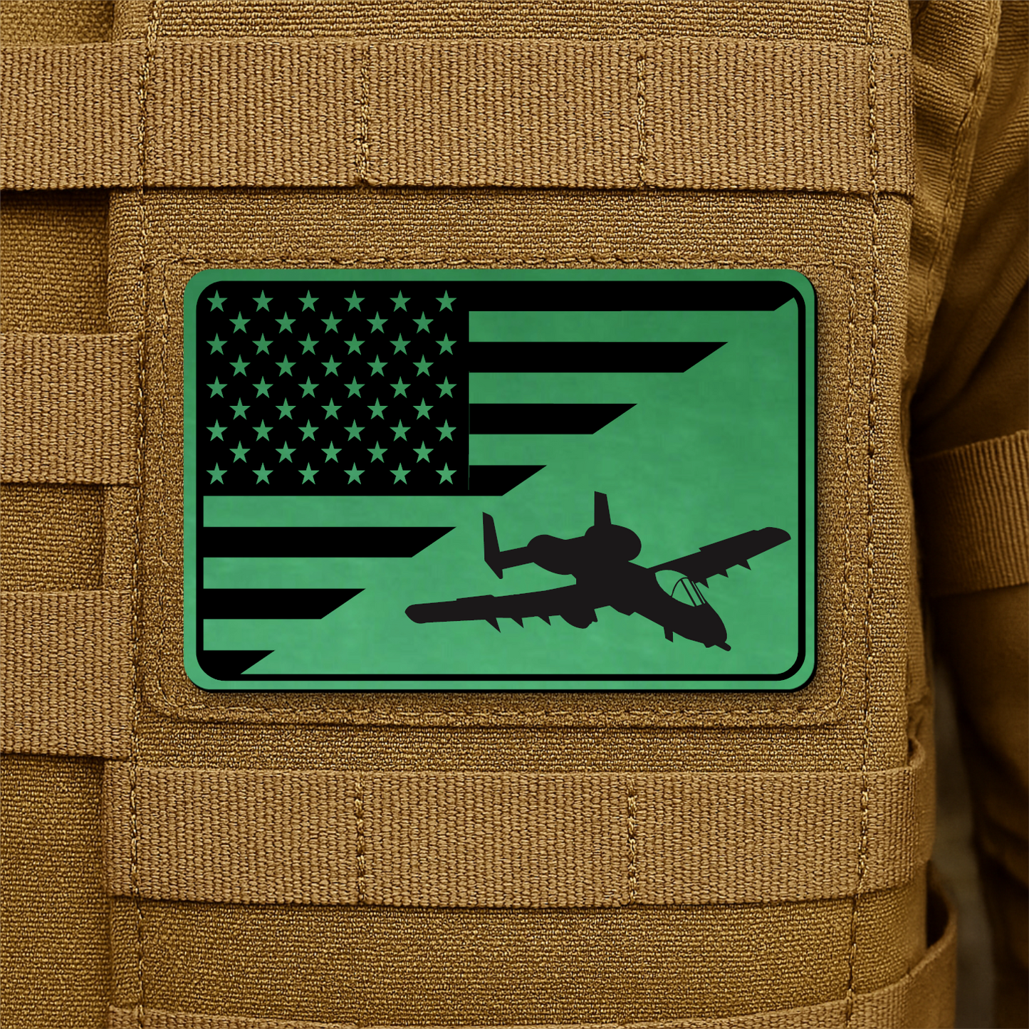 A10 Thunderbolt II Flag Tactical Engraved Morale Patch 2"x3" Hook & Loop | Made in USA