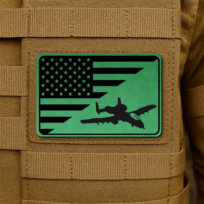 A10 Thunderbolt II Flag Tactical Engraved Morale Patch 2"x3" Hook & Loop | Made in USA