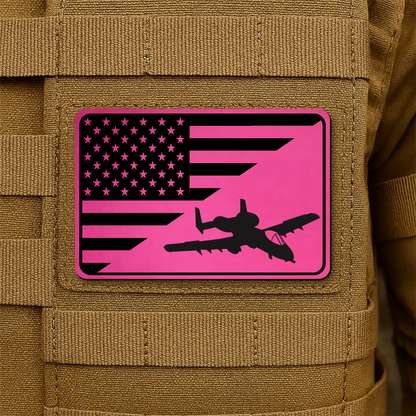 A10 Thunderbolt II Flag Tactical Engraved Morale Patch 2"x3" Hook & Loop | Made in USA