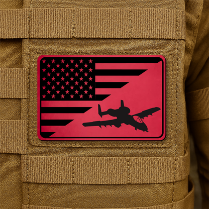 A10 Thunderbolt II Flag Tactical Engraved Morale Patch 2"x3" Hook & Loop | Made in USA