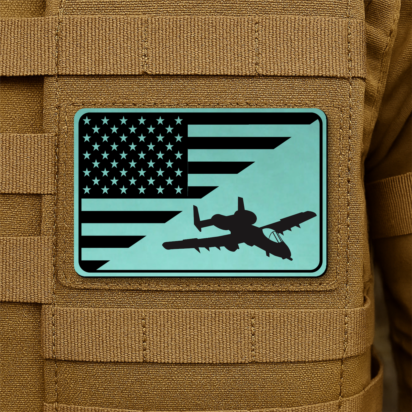 A10 Thunderbolt II Flag Tactical Engraved Morale Patch 2"x3" Hook & Loop | Made in USA