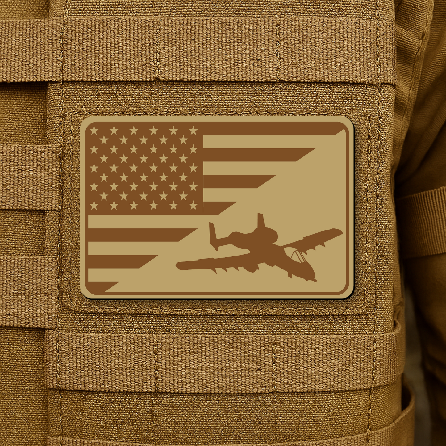 A10 Thunderbolt II Flag Tactical Engraved Morale Patch 2"x3" Hook & Loop | Made in USA