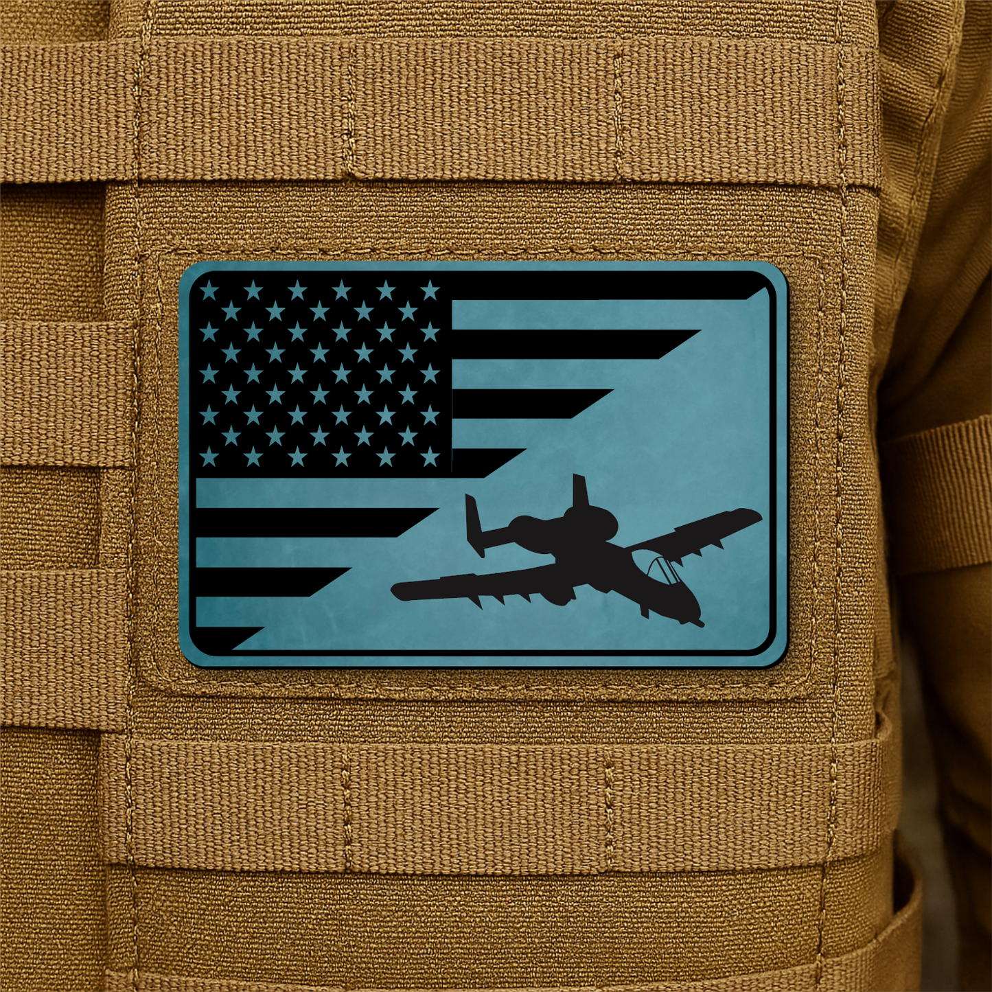 A10 Thunderbolt II Flag Tactical Engraved Morale Patch 2"x3" Hook & Loop | Made in USA