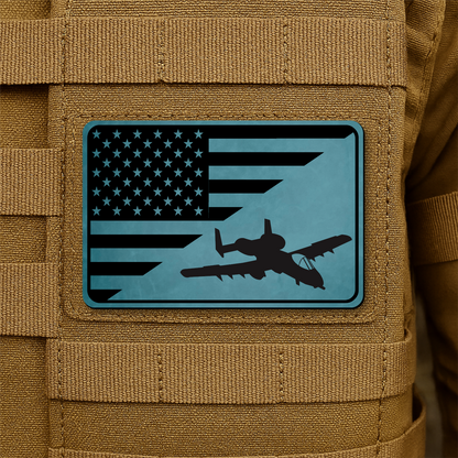 A10 Thunderbolt II Flag Tactical Engraved Morale Patch 2"x3" Hook & Loop | Made in USA