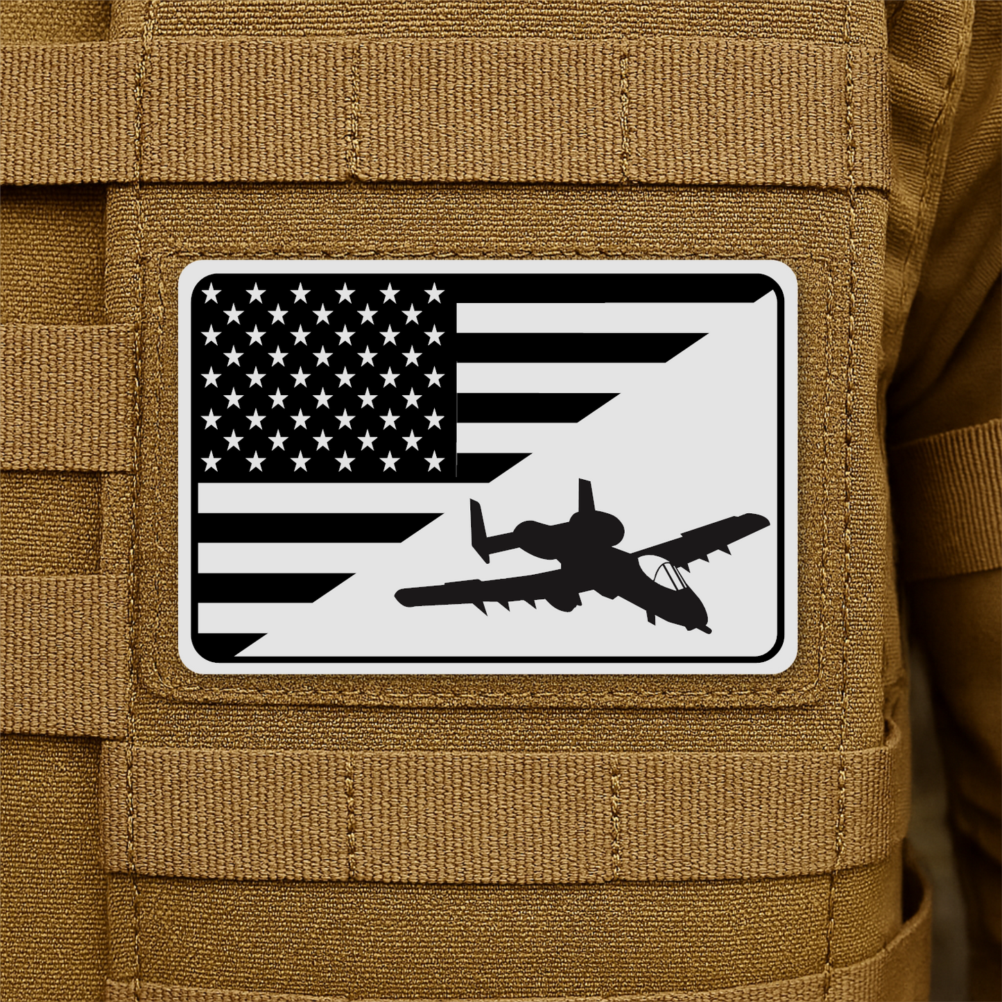 A10 Thunderbolt II Flag Tactical Engraved Morale Patch 2"x3" Hook & Loop | Made in USA