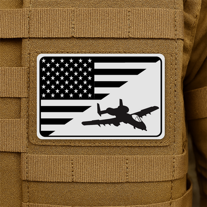 A10 Thunderbolt II Flag Tactical Engraved Morale Patch 2"x3" Hook & Loop | Made in USA