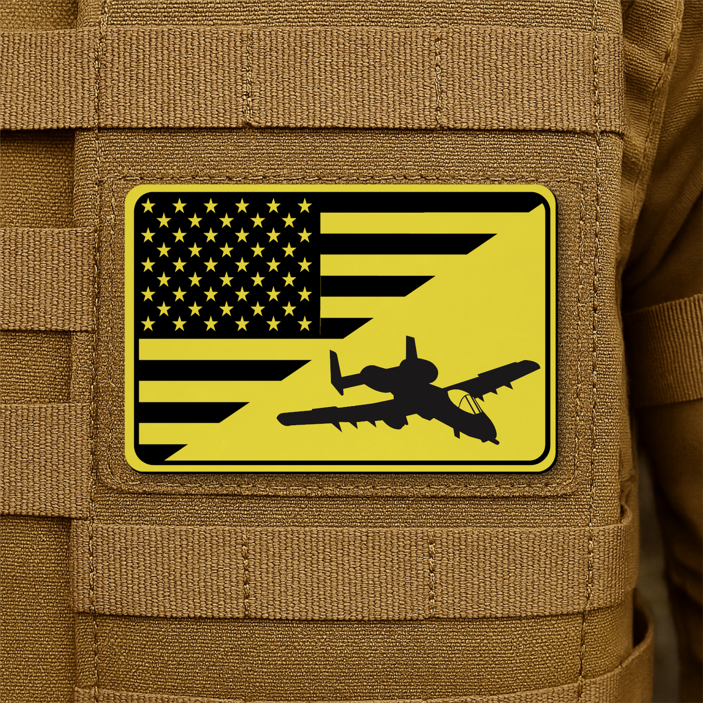 A10 Thunderbolt II Flag Tactical Engraved Morale Patch 2"x3" Hook & Loop | Made in USA