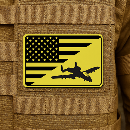A10 Thunderbolt II Flag Tactical Engraved Morale Patch 2"x3" Hook & Loop | Made in USA