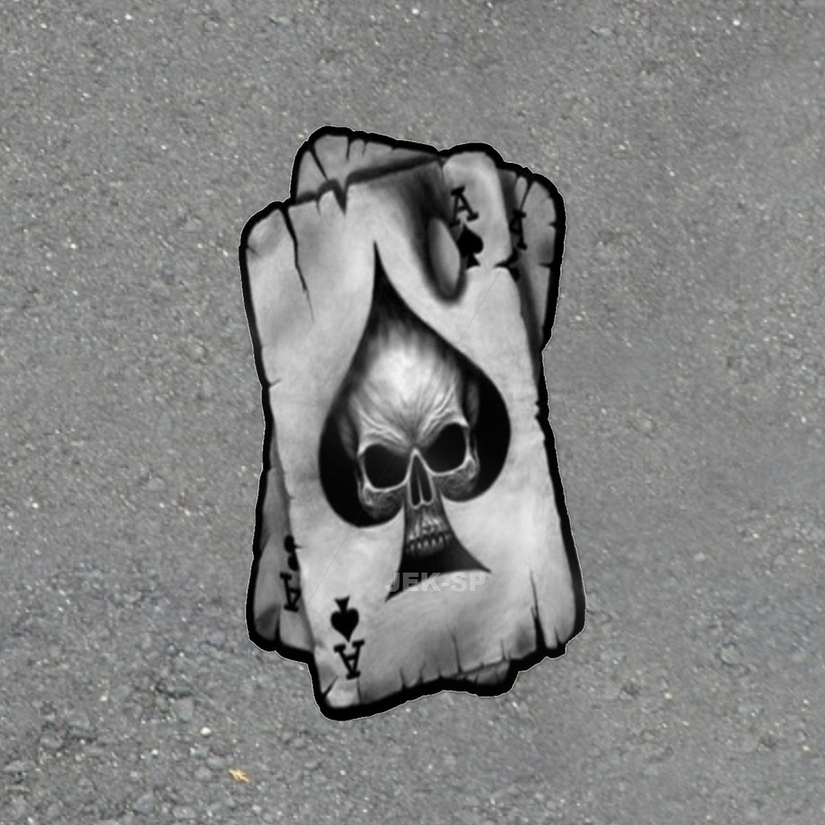 Ace of Spades Skull glossy vinyl laptop sticker