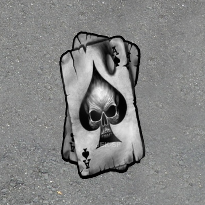 Ace of Spades Skull glossy vinyl laptop sticker