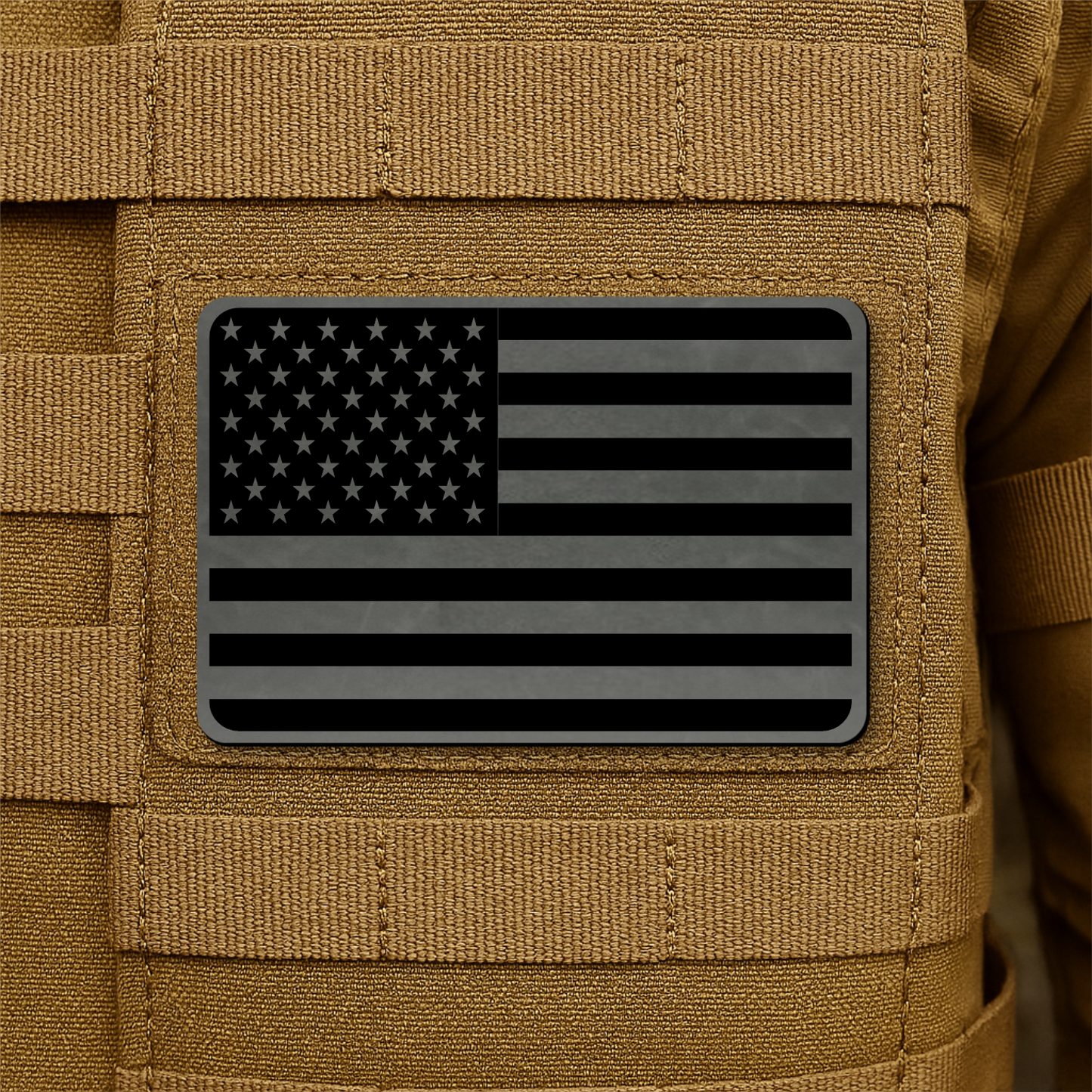 American Flag Tactical Engraved Patch 2"x3" Hook & Loop | Made in USA