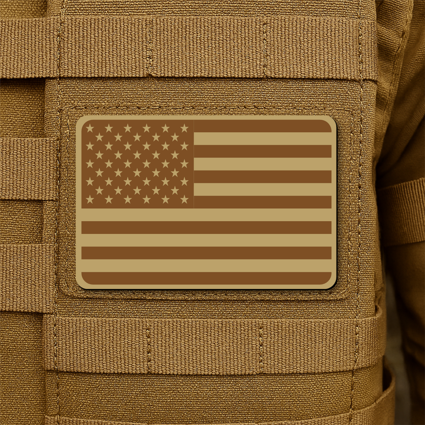 American Flag Tactical Engraved Patch 2"x3" Hook & Loop | Made in USA