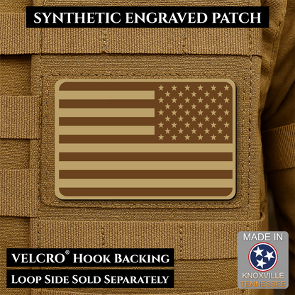 Tactical Synthetic American Flag Patch | Made in USA | VELCRO® Brand Hook Backing