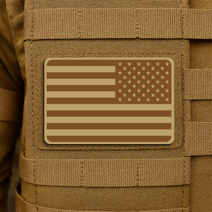 Reversed American Flag Tactical Engraved Patch 2"x3" Hook & Loop | Made in USA