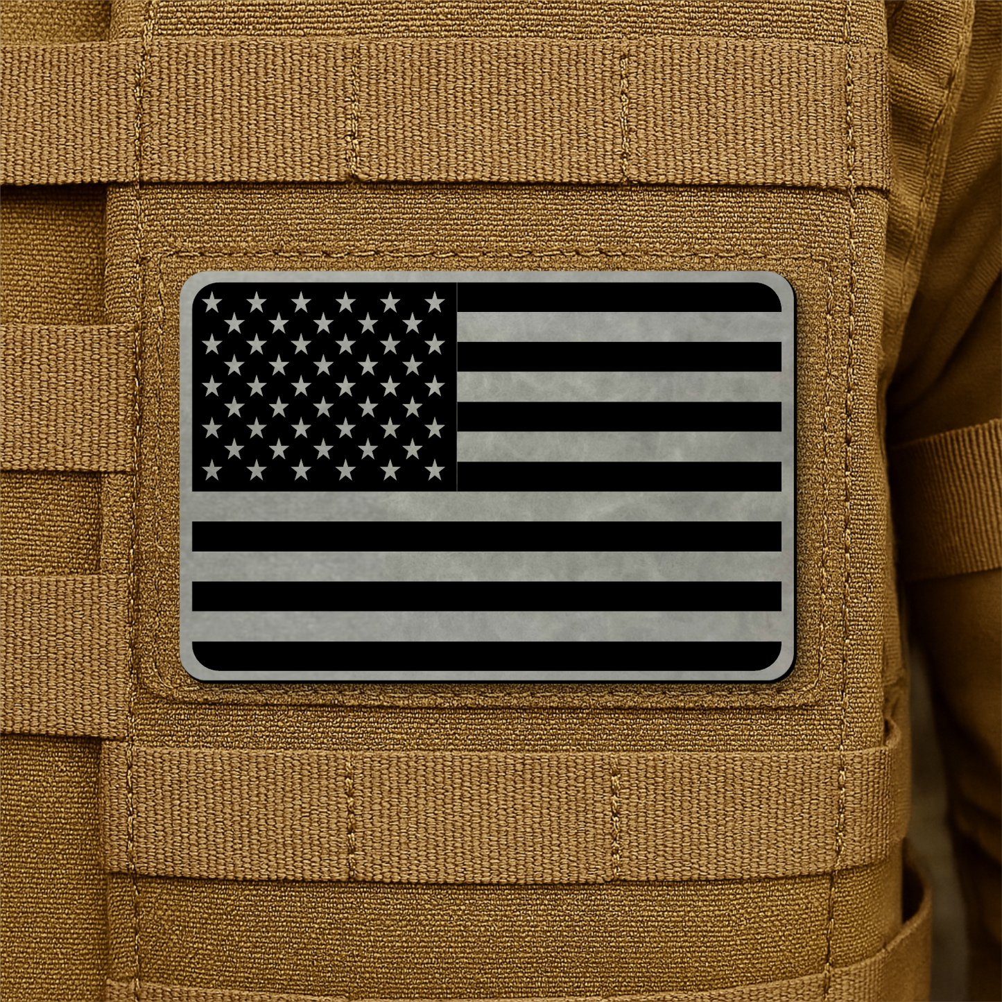 American Flag Tactical Engraved Patch 2"x3" Hook & Loop | Made in USA