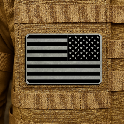Reversed American Flag Tactical Engraved Patch 2"x3" Hook & Loop | Made in USA