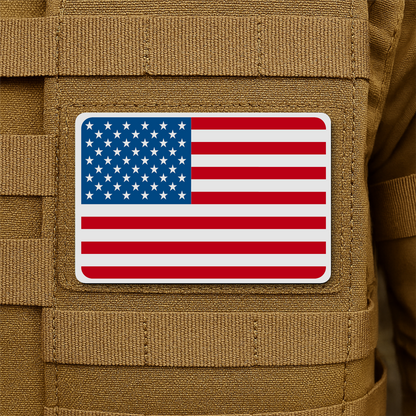 American Flag Tactical Engraved Patch 2"x3" Hook & Loop | Made in USA