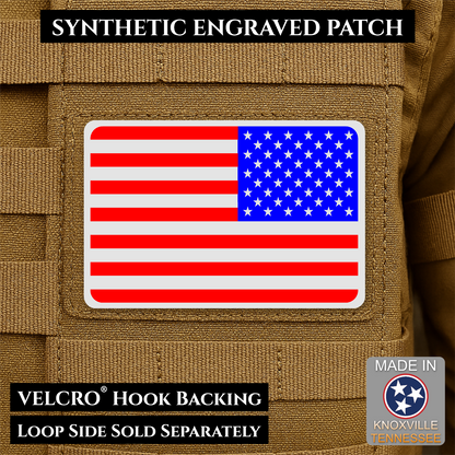 Tactical Synthetic American Flag Patch | Made in USA | VELCRO® Brand Hook Backing