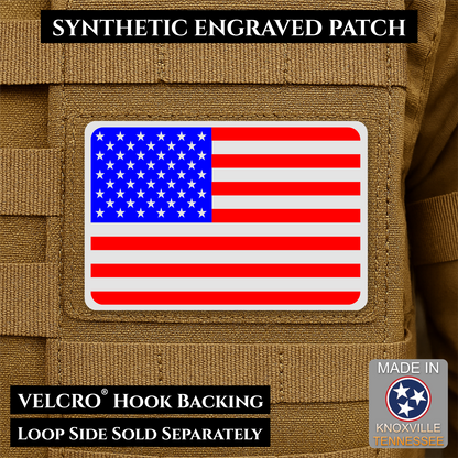 Tactical Synthetic American Flag Patch | Made in USA | VELCRO® Brand Hook Backing