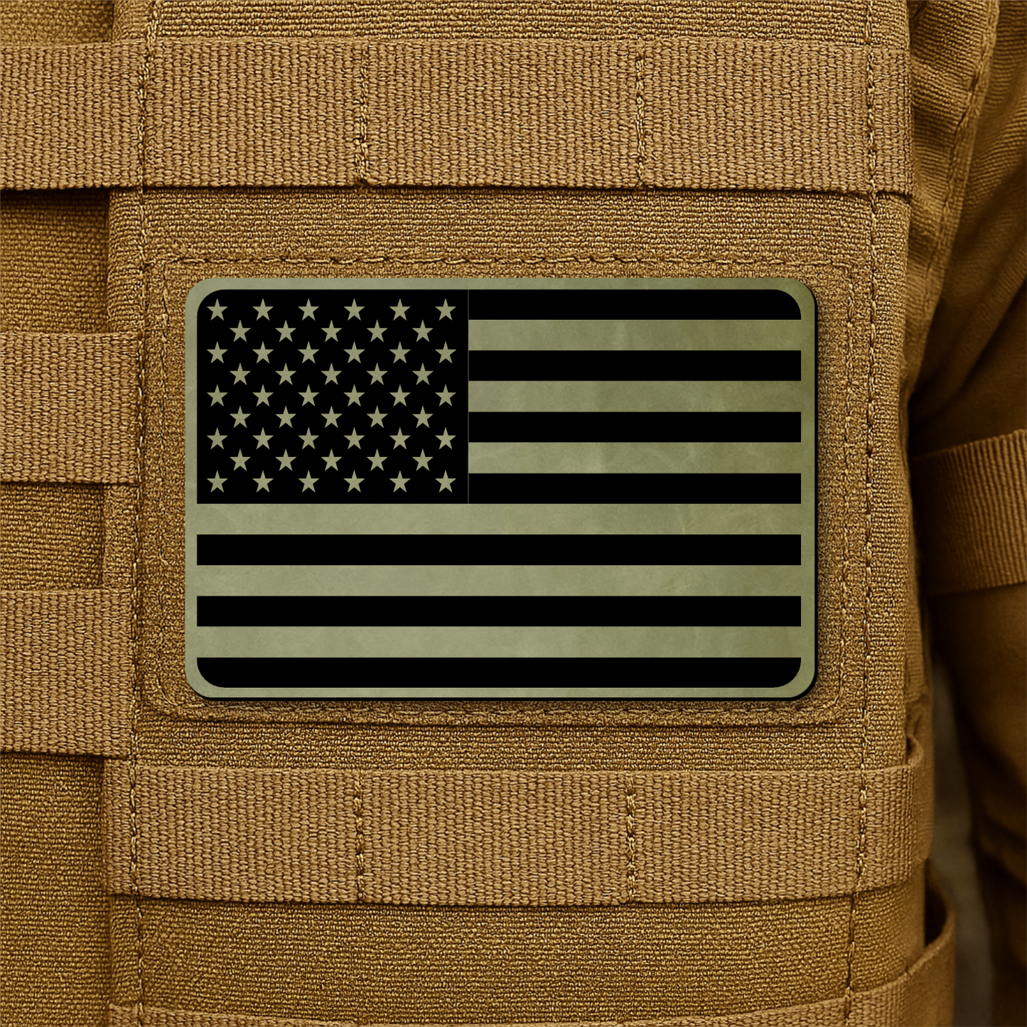 American Flag Tactical Engraved Patch 2"x3" Hook & Loop | Made in USA