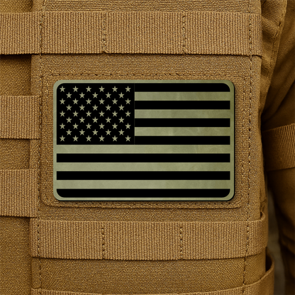 American Flag Tactical Engraved Patch 2"x3" Hook & Loop | Made in USA