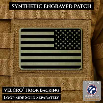Tactical Synthetic American Flag Patch | Made in USA | VELCRO® Brand Hook Backing