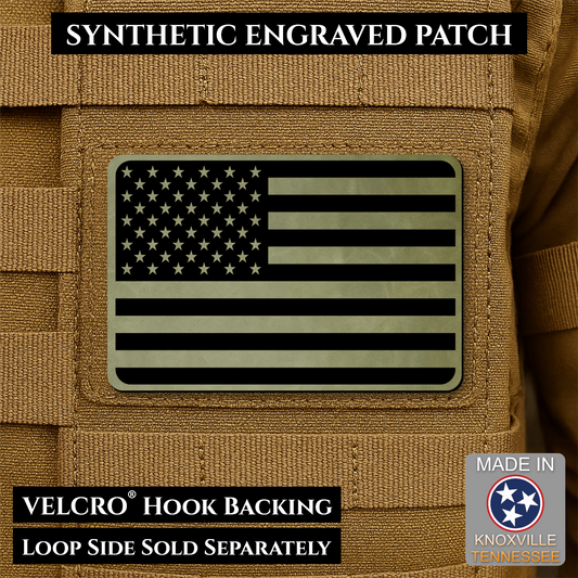Tactical Synthetic American Flag Patch | Made in USA | VELCRO® Brand Hook Backing