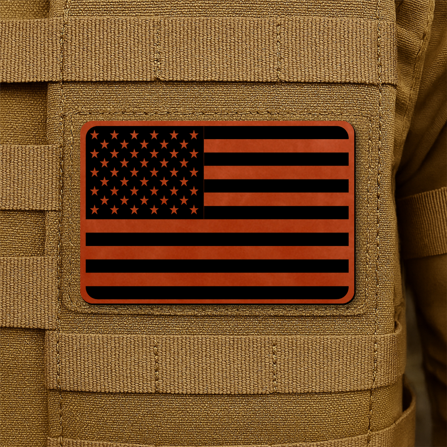 American Flag Tactical Engraved Patch 2"x3" Hook & Loop | Made in USA
