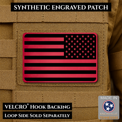 Tactical Synthetic American Flag Patch | Made in USA | VELCRO® Brand Hook Backing