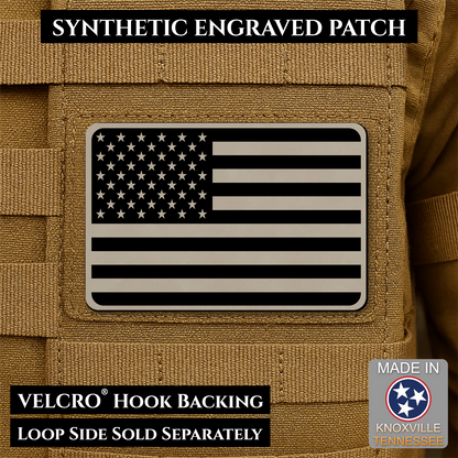 Tactical Synthetic American Flag Patch | Made in USA | VELCRO® Brand Hook Backing