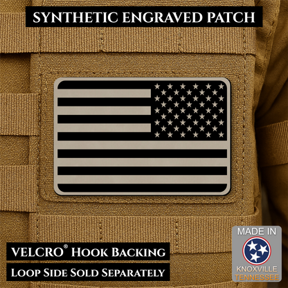 Tactical Synthetic American Flag Patch | Made in USA | VELCRO® Brand Hook Backing