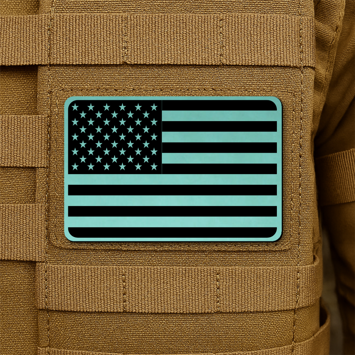 American Flag Tactical Engraved Patch 2"x3" Hook & Loop | Made in USA