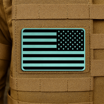 Reversed American Flag Tactical Engraved Patch 2"x3" Hook & Loop | Made in USA