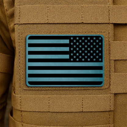 Reversed American Flag Tactical Engraved Patch 2"x3" Hook & Loop | Made in USA